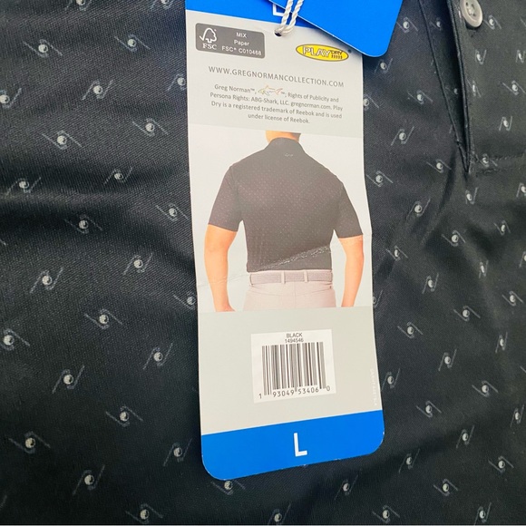Greg Norman ML75 Men’s Black Play Dry Golf Polo Shirt , NWT. - Picture 7 of 10